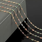 16.4 Feet Gold Plated Necklace Chain for Jewelry Making, Colorful Rhinestone Butterfly Cable Link Chain Bulk with Open Jump Rings and Lobster Clasps - color: Colorful Butterfly- Gold