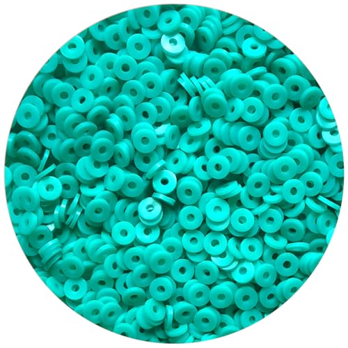 2000pcs Lake Blue Clay Beads for Bracelets Making Heishi Polymer Disc Clay Bead Flat Spacer 6mm for Jewelry Earring DIY Crafts - color: Lake Blue Clay Beads, size: Small Pack(Single Color )