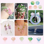 Beadthoven 200Pcs Flower Glass Bead Caps Transparent Glass Crystal Trumpet Lily Flower Beads Floral Loose Spacer Bead Charms for Bracelet Necklace Earring Jewelry Making - color: Trumpet-Colorful