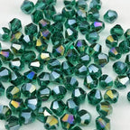 600pcs 3mm Bicone Crystal Glass Beads Faceted Bicone Crystal Beads Bulk Glass Spacer Beads for Bracelets Necklace Pendants Earrings DIY Jewelry Craft Making(Peacock Green AB) - color: Peacock Green AB, size: 3mm
