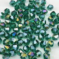 600pcs 3mm Bicone Crystal Glass Beads Faceted Bicone Crystal Beads Bulk Glass Spacer Beads for Bracelets Necklace Pendants Earrings DIY Jewelry Craft Making(Peacock Green AB) - color: Peacock Green AB, size: 3mm