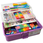 Olly Kids Arts and Crafts Supplies Set- 1000+ Pieces Giftable Craft Box for Kids: DIY Craft Supplies for Toddlers, School Project, and Homeschool - color: Purple