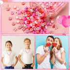 Valentine's Day Polymer Clay Beads, 300pcs Love Heart Mixed Heishi Spacer Clay Beads for Valentine's Day Jewelry Making DIY Bracelet Necklace Accessories Craft Party Supplies - color: Red Pink Yellow