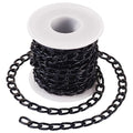 Craftdady 16.4 ft Aluminum Curb Chain 13.5x8mm Twisted Black Chain Unwelded Hanging Chain Link Necklace Chain with Spool for DIY Crafts Jewelry Making - color: Black, 13.5x8mm