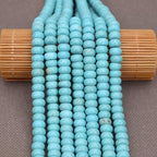 BONNY BOXX Natural 5 * 8mm Blue Turquoise Rondelle Beads, Natural Abacus Disk Stone Beads Loose Spacer Gemstone Beads for DIY Bracelet Necklace Jewelry Making - color: Blue Turquoise, size: 5*8MM