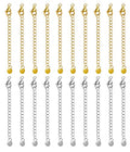 20PCS Stainless Steel Curb Chain Extender Gold and Silver Necklace Extenders 2 Inch Necklaces Bracelet Anklet Extension for Jewelry Making Supplies - color: Circular