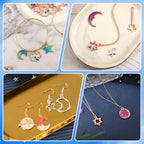 MARFOREVER 120 Pcs Mixed Sun Star Moon Charms for Jewelry Making, Celestial Charm Bracelet Charms Assorted Gold Enamel Charm Pendants for DIY Crafts Bracelet Necklace Earrings Making - style: Starry sky