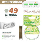The Beadsmith Flex-Rite Beading Wire - 49-Strand Nylon-Coated Stainless-Steel Wire, 0.018" (0.45 mm) Dia, Bronze, 30 ft Spool, Durable Necklace & Bracelet String, for Jewelry Making Supplies - color: Bronze, size: .018” Dia - 30 ft
