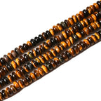2x4mm 150pcs Natural Yellow Tiger Eye Rondelle Stone Beads Semi-Precious Disk Loose Gemstones Bead for DIY Jewelry Making - color: Yellow Tiger Eye