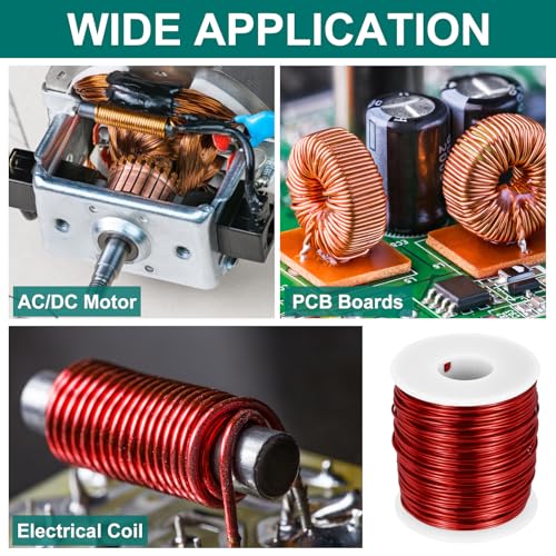 MECCANIXITY 18 AWG Magnet Wire, 18 Gauge Enameled Copper Wire, 1 Lb Magnetic Coil Wire for Transformer, Motor, Electric, 155C(311F) - size: 18 AWG