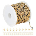 UMAOKANG 16.4 Feet Gold Plated Chain for Jewelry Making, Stainless Steel Chain Roll Necklace Chains Bulk Jewelry Supplies Findings - color: Gold-Black