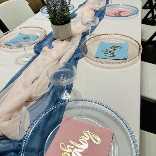 13" Charger Plates - Set of 12 - Blue Round Acrylic Disposable Chargers with Beaded Rim, Ideal for Dinner Party Wedding Bulk Events - color: Blue, size: 13" Charger Plate, 12 Pack