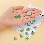 Craftdady Enamel Dangle Charms Pendant Food Animal Flower Cute Charms Colorful Metal Fruit Pendants Hang Ornament for Craft Bracelet Necklace Earring Key Chains Jewelry Making - color: Green Frog