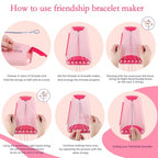 Rdfmy Friendship Bracelet Making Kit for Girls, Arts and Crafts Bracelets String Maker Kit for Kids Ages 8-12 Christmas Birthday Gifts - color: Pink with Red