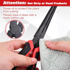 10" Extra Long Needle Nose Pliers | Designed for Car Repair & Welding Assistance | Heavy Duty 45 Steel Extended Reach Long Nose Pliers with Serrated Jaw for Narrow Spaces and Limited Areas