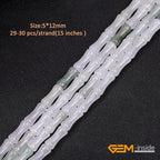 GEM-Inside 30Pcs 5x12mm Natural Ice White Jade Stone Plant Bamboo Knot Bone Beads for Jewelry Making Power Energy Chakra Stone Beads - color: Ice White Jade