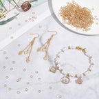 NBEADS About 500pcs 4mm Gold Jump Rings, Open Jump Rings 304 Stainless Steel Split Rings Real 18K Gold Plated Connector Rings for Jewelry Making Necklaces Bracelet Earrings Keychain