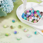 SUNNYCLUE 160Pcs Bubblegum Beads 12mm Berry Beads Acrylic Crystal Imitation Pearl Beaded Gradient Rondelle Spacer Large Loose Bead for Jewelry Making Beading Kit Bracelets Dream Rainbow Color - color: 160pcs 12mm Berry Beads