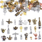 stino Metal Charms for Jewelry Making 100gram, Bulk Tibetan Silver & Gold Plated Trinkets for Earring Necklace Jewelry Making and Findings - color: Bottle Mixed Color