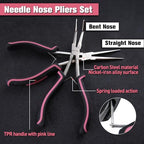 2PCS 7-Inch Long Reach Needle Nose Pliers Smooth Jaws Long Nose Pliers and Bent Nose Pliers Extra Long Needle Nose Pliers Jewelry Pliers for Jewelry Making, Wire Wrapping and Object Gripping - style: Straight & Bent Needle Nose Plier Smooth Jaws