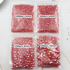 1800pcs Acrylic Faceted Round Beads 4mm 6mm 8mm 10mm AB Colors Glossy Acrylic Round Spacer Beads with Hole for DIY Bracelet Necklace Jewelry Making Supplies Handmade Craft(Red AB) - color: Red AB