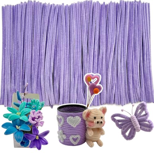 Lovely Light Purple Pipe Cleaners Craft,200pcs Arts Crafts,Chenille Stems Art Supplies for Projects Creative DIY Room Decor,Christmas Decorations,Teen Girl Gifts Trendy Stuff,Halloween Gifts - color: Lovely Light