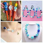 DanLingJewelry 50Pcs Random Blue Series 20mm Acrylic Round Chunky Bubblegum Large Ball Beads for Jewelry Bracelets Making - color: 50pcs - blue