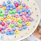 Acrylic Flower Beads for Jewelry Making, Multicolor, 16mm, Large Size, 100 Pieces, Craft Supplies