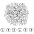 PH PandaHall 600pcs 925 Sterling Silver Plated Beads, 3mm Seamless Smooth Round Bead Ball Beads Brass Loose Spacers Long-Lasting Waist Bead for Bikini Belly Chain Layered Bracelet Jewelry Making - size: 3mm