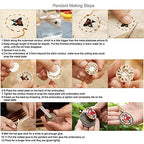 ZOCONE 6 Packs Embroidery Necklace Kit, Embroidery Pendant Kit Mini Cross Stitch Kit with 4 Hoops, Necklace, Pendant, Stamped Pattern Cloth, Instructions, etc., Embroidery Kit for Adults - color: 6 Packs-H