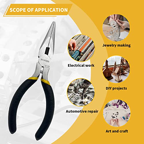 BOOSDEN 5" Needle Nose Pliers, Mini, Jewelry Making, Electronics Repair - size: 5" (1 Pack)