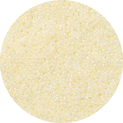 5000pcs 3mm 8/0 Yellow Beige Glass Round Craft Beads with Tweezers - color: Yellow Beige, size: 3mm