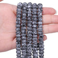 Songxi 5x8mm Natural Black and White Peacock Stone Rondelle Beads, 75PCS Spacer Round Loose Abacus Beads for Jewelry Making, Gemstone for Bracelet Necklace Earrings, Arts and Crafts - color: Black And White Peacock Stone