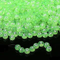 LAIDANLA 1500PCS Acrylic Letter Beads Alphabet White Letters Green Transparent Round Bead 7×4mm for Jewelry Bracelets Necklaces Key Chains Making - color: O-White Letter Green Transparent Beads