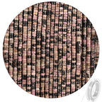 300pcs Natural Rhodonite Heishi Spacer Beads 2x4mm Genuine Real Disc Stone Beading DIY Charm Smooth Loose Gemstone Beads for Jewelry Making Bracelets Necklaces Earrings Crafts - color: Black Rhodonite