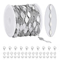 KYUNHOO 13 Feet Long Stainless Steel Bulk Chain for Jewelry Making Silver Craft Chains with Lobster Clasps Jump Rings Jewelry Supplies for DIY - color: Eyelash Steel