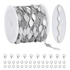 KYUNHOO 13 Feet Long Stainless Steel Bulk Chain for Jewelry Making Silver Craft Chains with Lobster Clasps Jump Rings Jewelry Supplies for DIY - color: Eyelash Steel