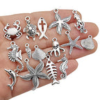 Youdiyla 100pcs Summer Beach Charms Collection, Bulk Marine Sea Animal Life Nautical Charms Metal Pendant Craft Supplies Findings for Necklace and Bracelet Jewelry Making (HM292) - color: Summer Beach Charm-100pcs