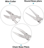 3-Piece Mini Pliers Tool Kit Includes Needle Nose, Round Nose Pliers, Diagonal cutting pliers, for Making Crafts, Repairing Electronic Devices