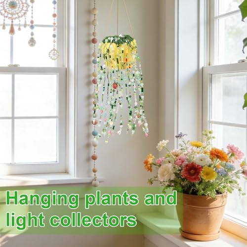 Sinbana 5422pcs Beaded Plant Kit, Green Glass Beads with Floral Wires Pliers Scissors & Artificial Moss DIY Forever Plant Craft Kit Leaf Flower Beads for Jewelry Making & Home Decor