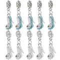 AUEAR, Fashion Crystal High Heel Shoe Shape Charms Bulk Pendant Jewelry Findings for Jewelry Making Necklace Bracelet DIY - color: Silver & Blue