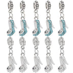 AUEAR, Fashion Crystal High Heel Shoe Shape Charms Bulk Pendant Jewelry Findings for Jewelry Making Necklace Bracelet DIY - color: Silver & Blue
