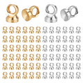 PH PandaHall Pendant Bail Cap, 200pcs 2 Colors Brass Bead Cap Pendant Bails Ball Pendant End Cap Clasp Dangle Charm Round Bails with Loop Findings for Earring Necklace Jewelry DIY Craft, Golden/Silver
