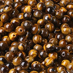 LAIDANLA Tiger Eye 6mm Natural Stone Beads Round Loose Gemstone Stone Beads for DIY Bracelet Necklace Earrings Jewelry Making Polishing Genuine Real Beading 96PCS 2 Strand 32" - color: G-Yellow Tiger Eye, size: 6mm
