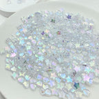 450Pcs Acrylic Beads AB Crystal Star Beads Heart Beads for Jewelry Making DIY Bead Bracelet Necklace Earrings(Transparent White) - color: Transparent White