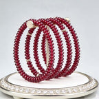 Natural Mulitcolor Rondelle Beads Natural Stone Disk Beads Loose Gemstone Spacer Bead for DIY Bracelet Necklace Jewelry Making（4 * 2mm 1 Strand 150pcs Red） - color: Red