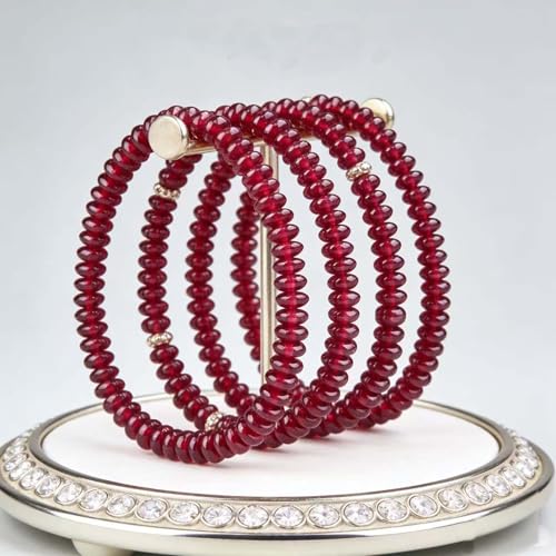 Natural Mulitcolor Rondelle Beads Natural Stone Disk Beads Loose Gemstone Spacer Bead for DIY Bracelet Necklace Jewelry Making（4 * 2mm 1 Strand 150pcs Red） - color: Red
