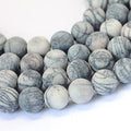 KISSITTY 235pcs 8mm Frosted Natural Black Silk Stone/Netstone Bead Strands, Mixed Gemstone Crystal Beads Round Chakra Beads Energy Healing Crystals Gemstones for DIY Jewelry Making - color: Frosted Natural Black Silk Stone/Netstone