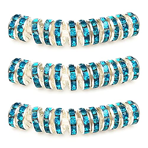 MJDCB Rondelle Spacer Beads Round Crystal Czech Rhinestone for Bracelets Necklaces Jewelry Making Accessories (Light Blue,8mm/100pcs) - color: Light Blue, size: 8mm/100pcs