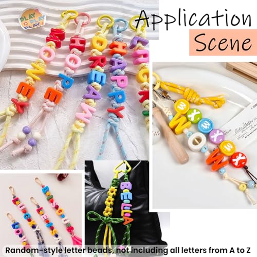 50Pcs Random Acrylic Letter Beads Large Alphabet Bead Bulk Chunky Capital Letters Iridescent UV Plated Initial Loose Spacer for Jewelry Making Keychain Bracelets Earrings Crafts Bag Decor - style: Style 2